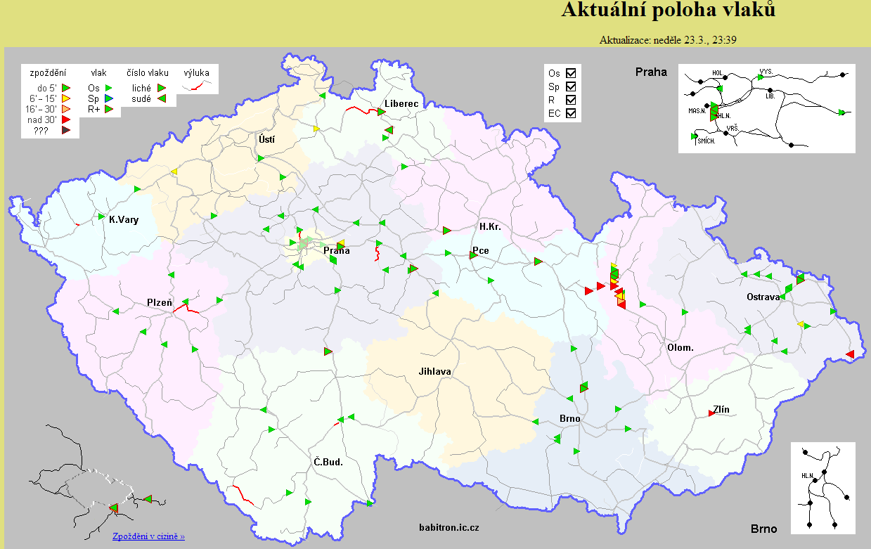 Vzhledem ke srážce vlaku s člověkem byl přerušen provoz na všech traťových kolejích...