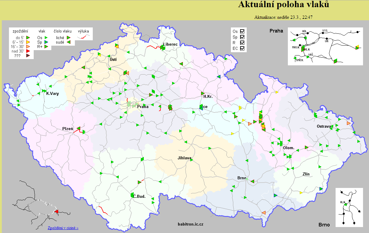 Situace na železničním koridoru